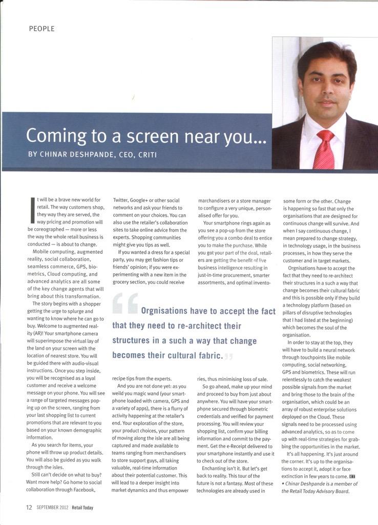 Retail Today Magazine Feature